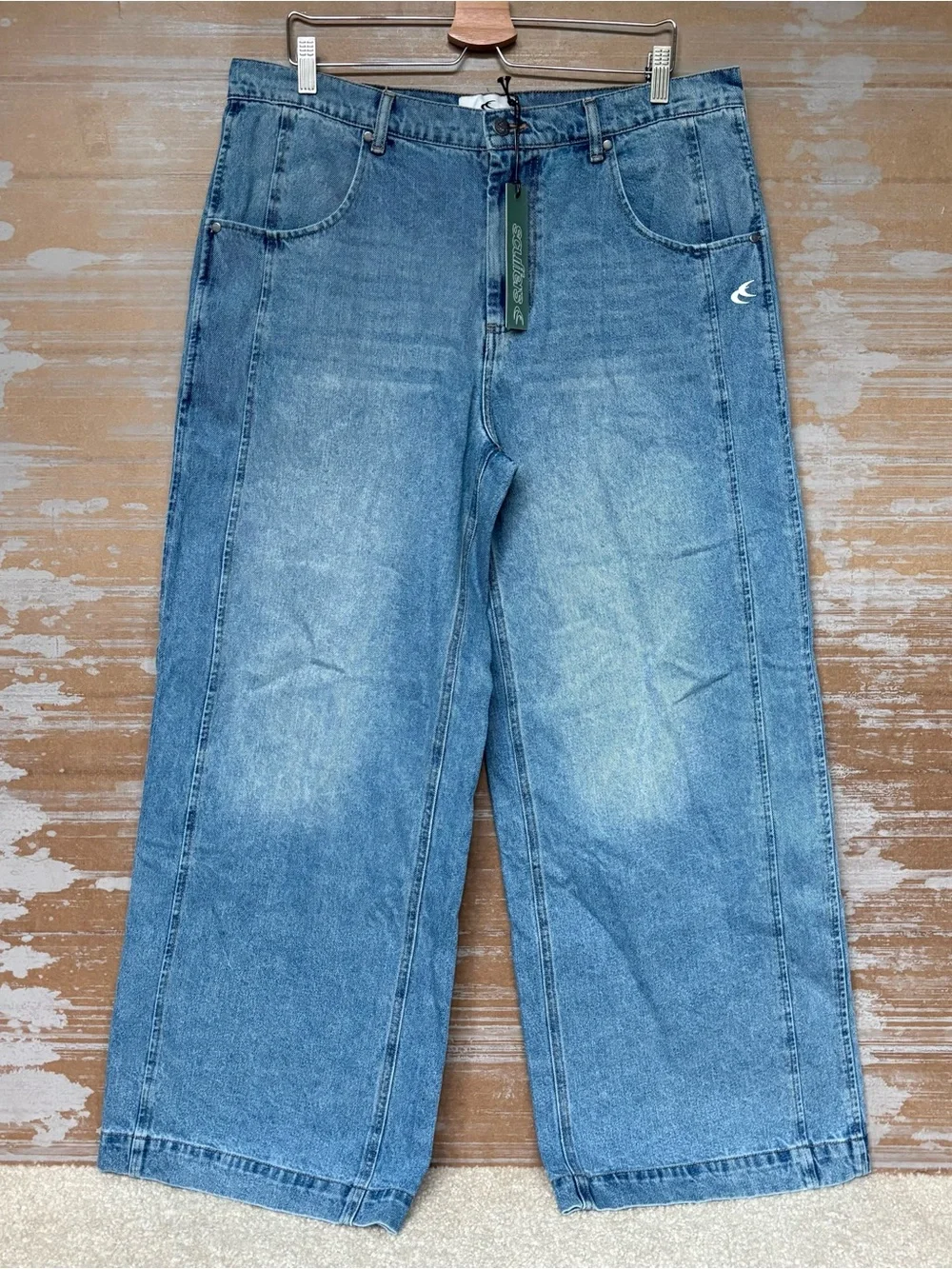 Scuffers NWT Hotel Blue Pants Denim Baggy Oversized Grunge Street Mens 46